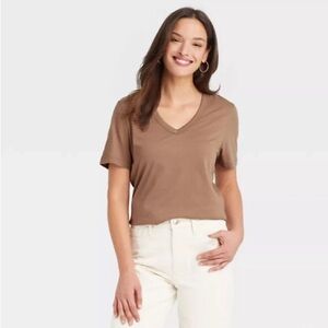 Brown V-Neck Tee